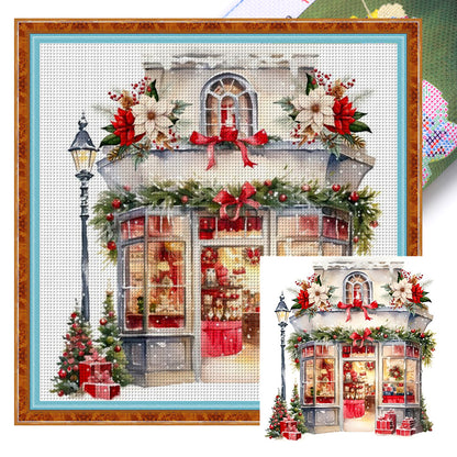 Christmas Shop - 11CT Stamped Cross Stitch 50*50CM