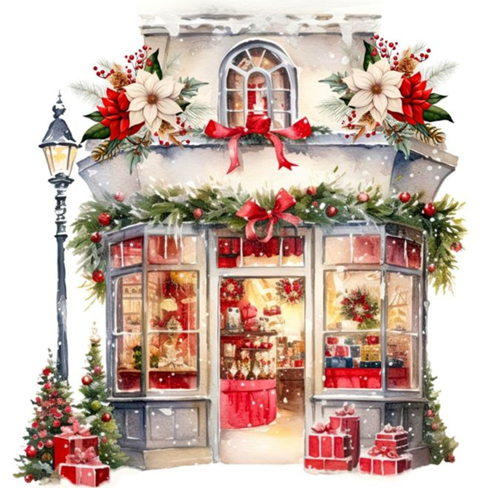 Christmas Shop - 11CT Stamped Cross Stitch 50*50CM