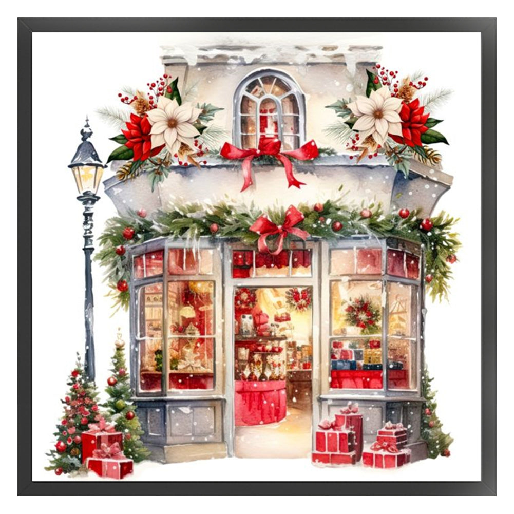 Christmas Shop - 11CT Stamped Cross Stitch 50*50CM