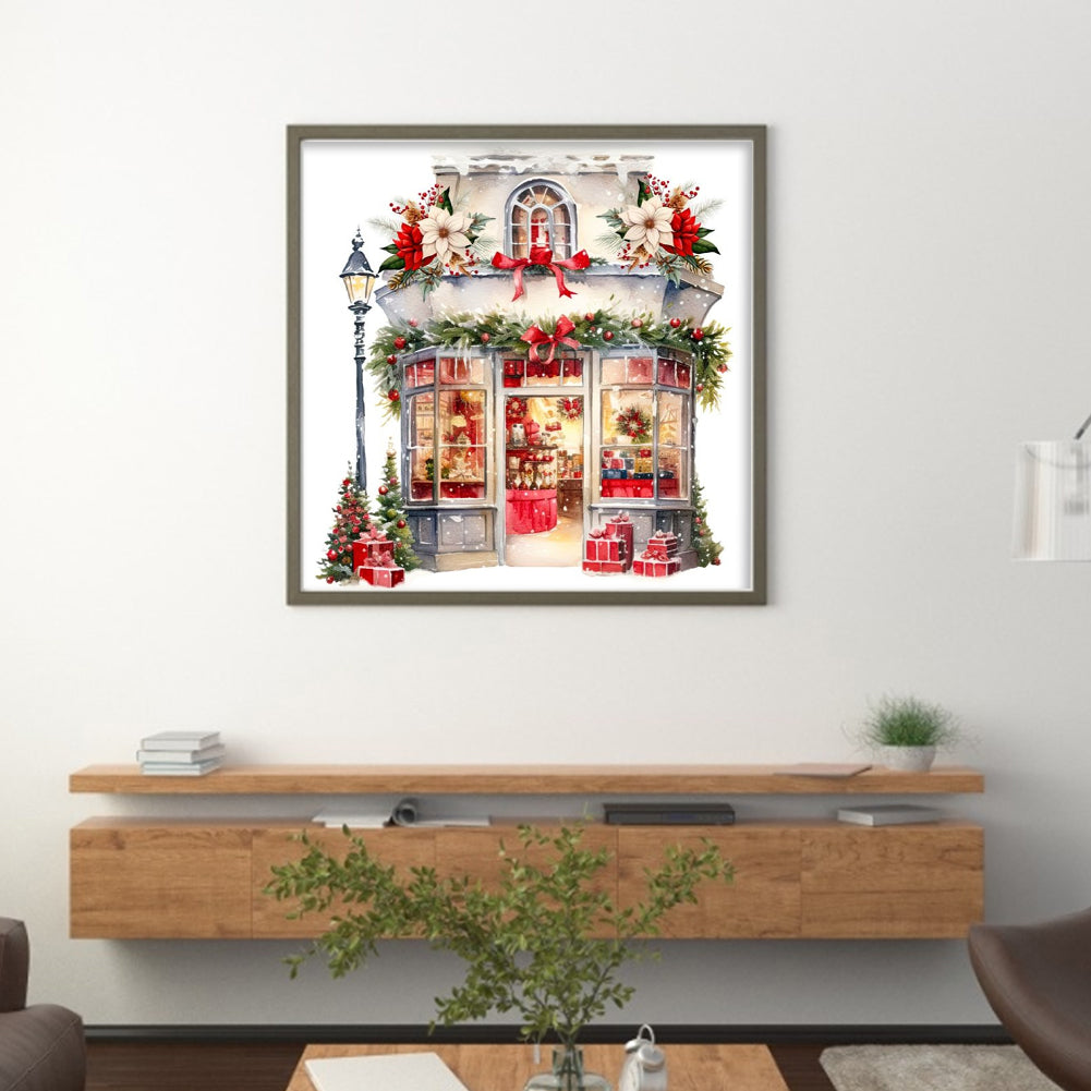 Christmas Shop - 11CT Stamped Cross Stitch 50*50CM