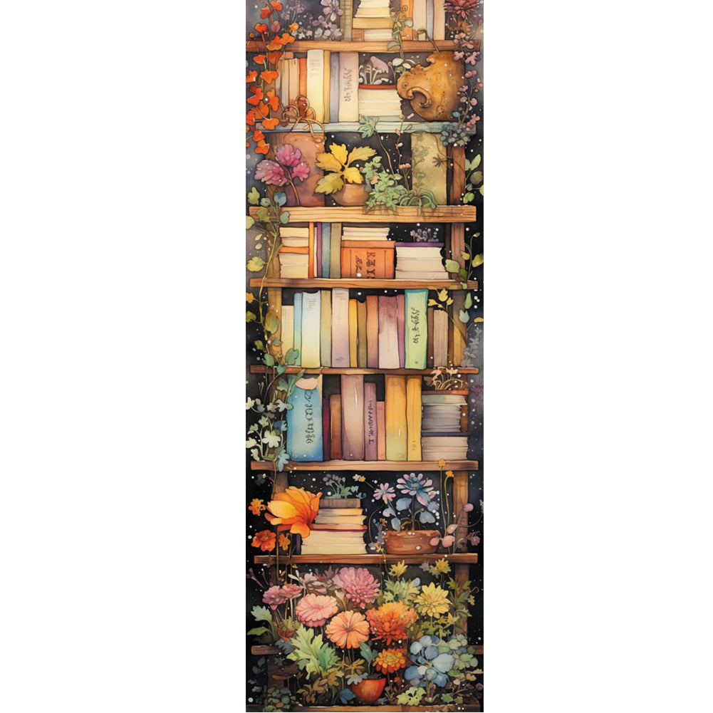 Stack Of Books With Flowers - 11CT Stamped Cross Stitch 30*80CM
