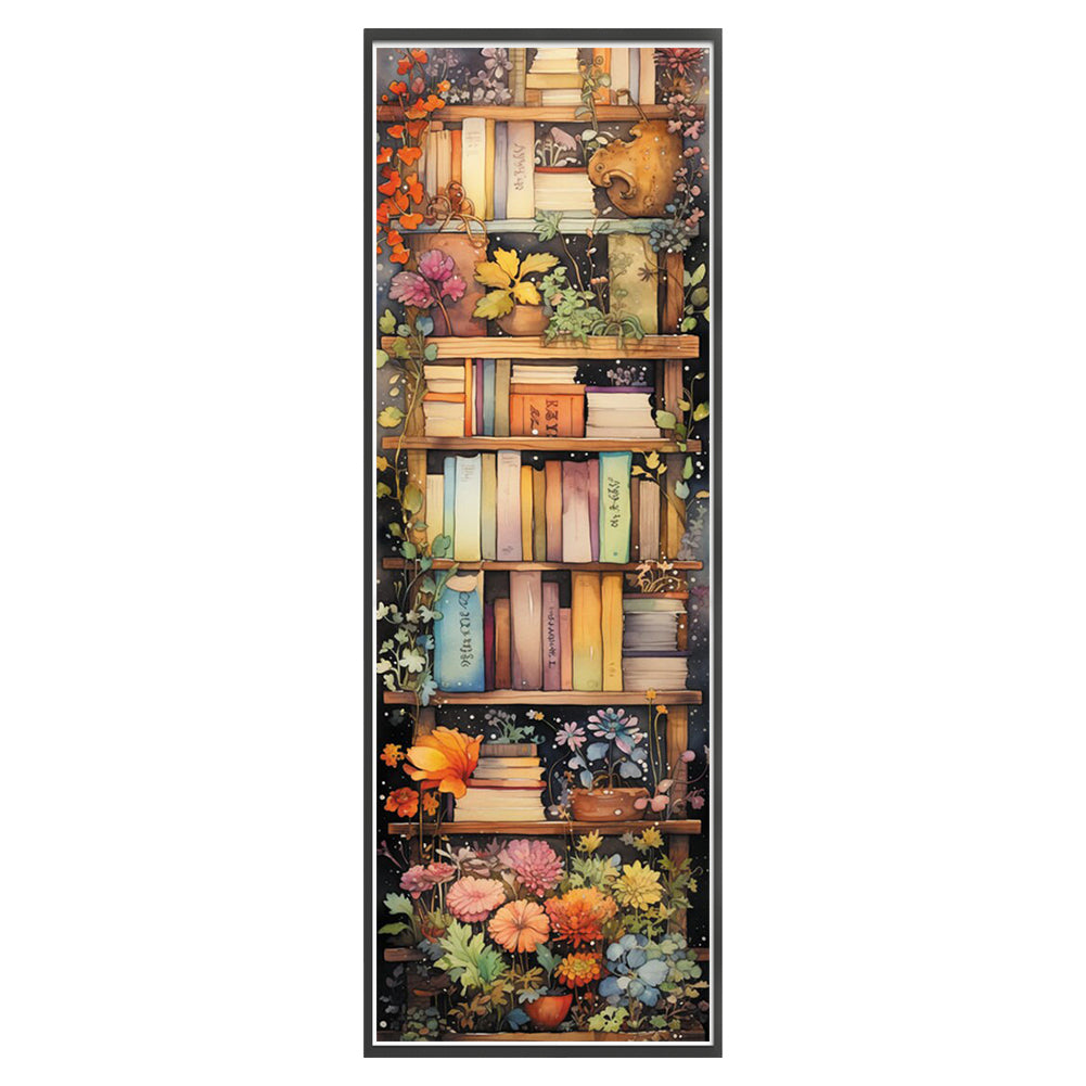 Stack Of Books With Flowers - 11CT Stamped Cross Stitch 30*80CM