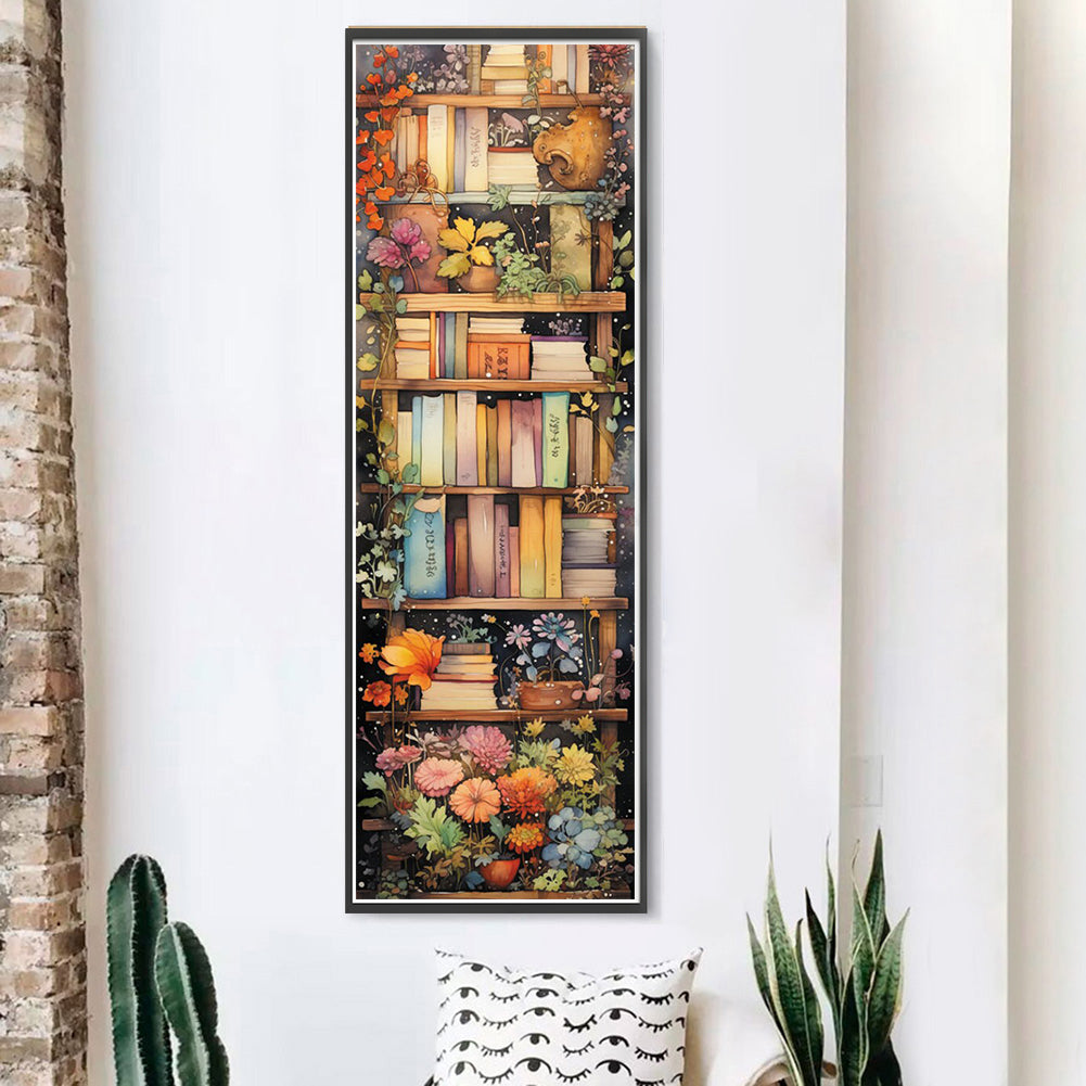 Stack Of Books With Flowers - 11CT Stamped Cross Stitch 30*80CM