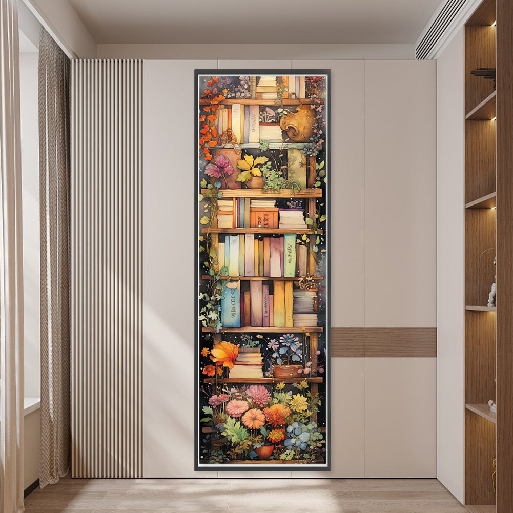 Stack Of Books With Flowers - 11CT Stamped Cross Stitch 30*80CM