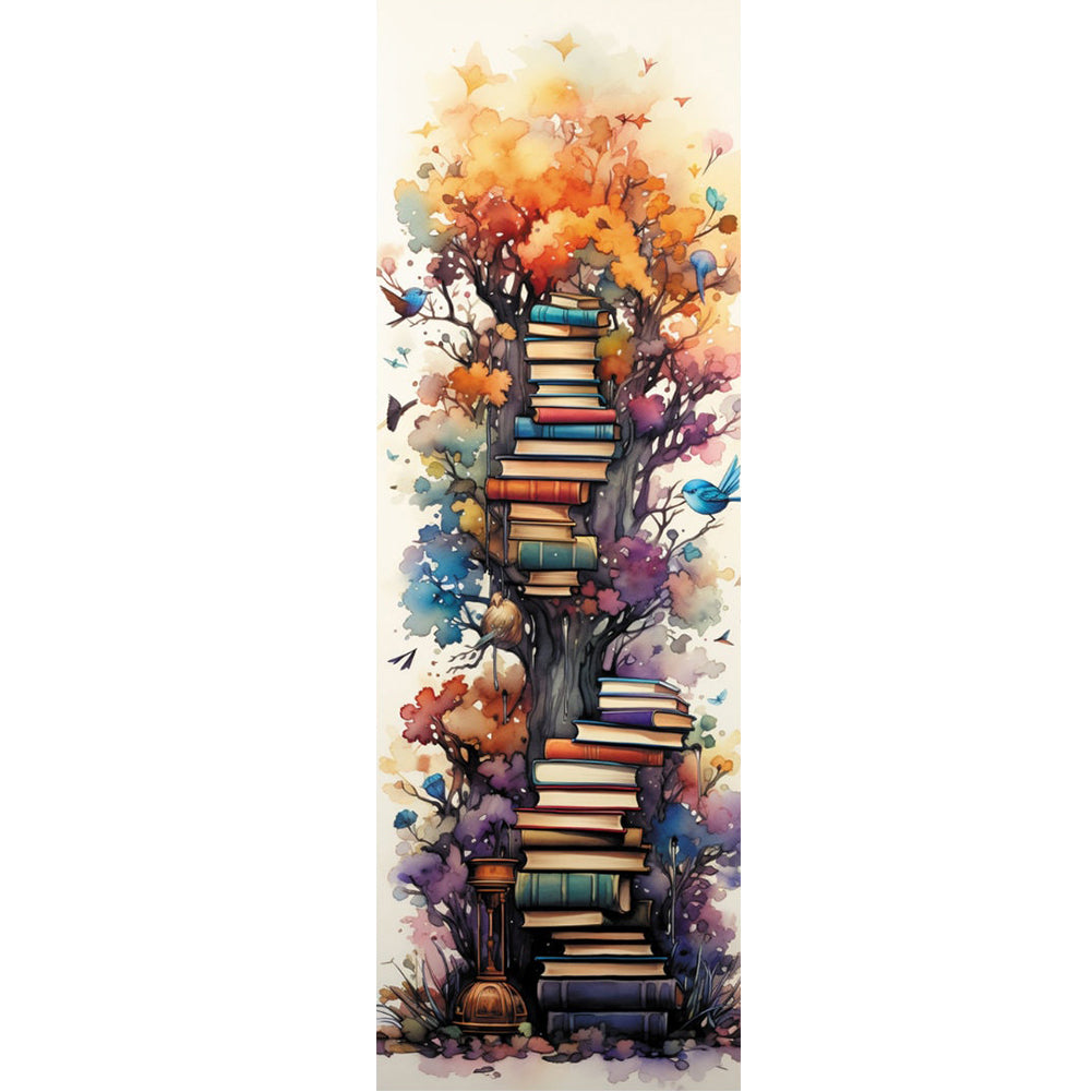 Stack Of Books With Flowers - 11CT Stamped Cross Stitch 30*80CM
