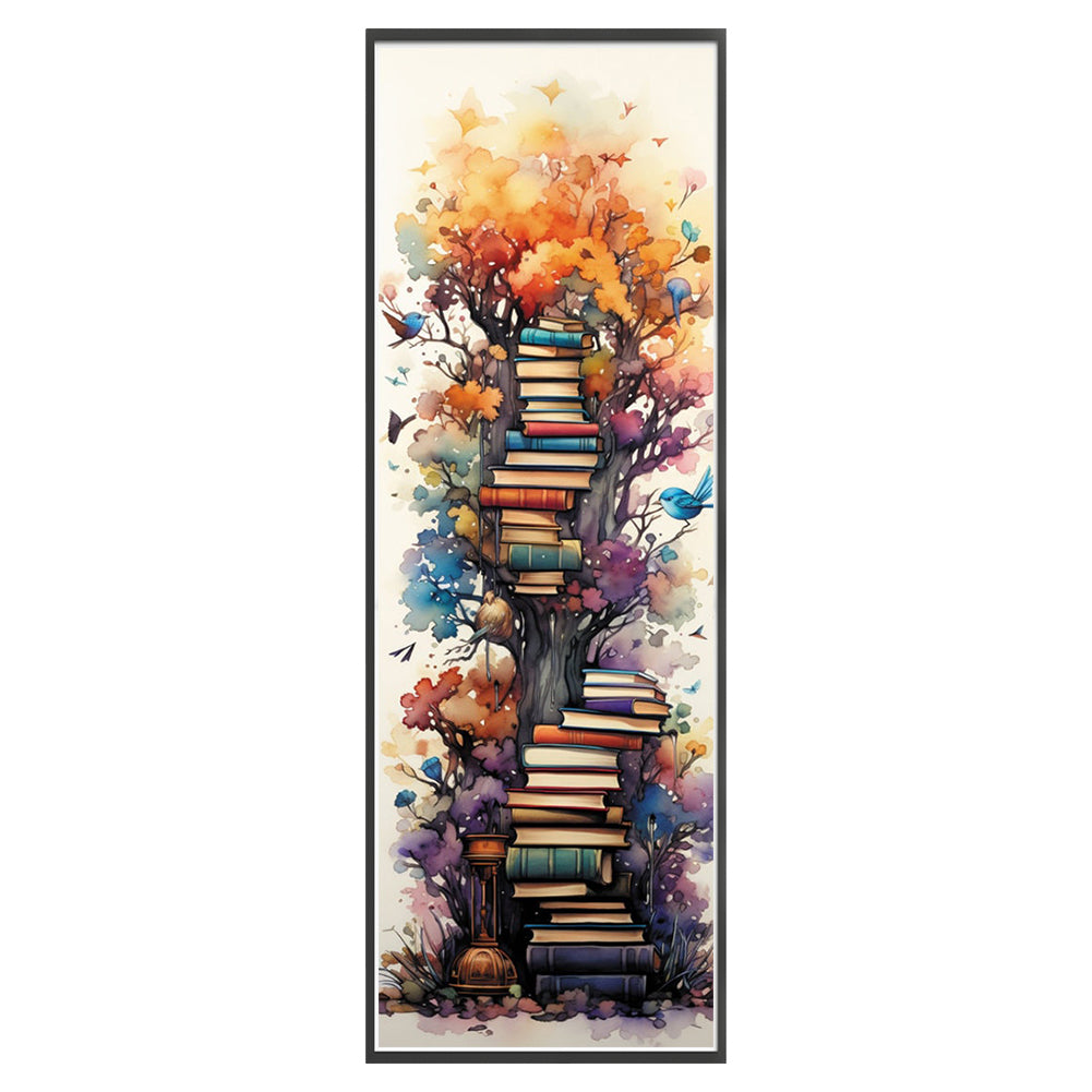 Stack Of Books With Flowers - 11CT Stamped Cross Stitch 30*80CM