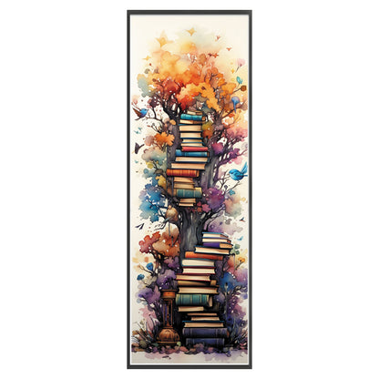 Stack Of Books With Flowers - 11CT Stamped Cross Stitch 30*80CM