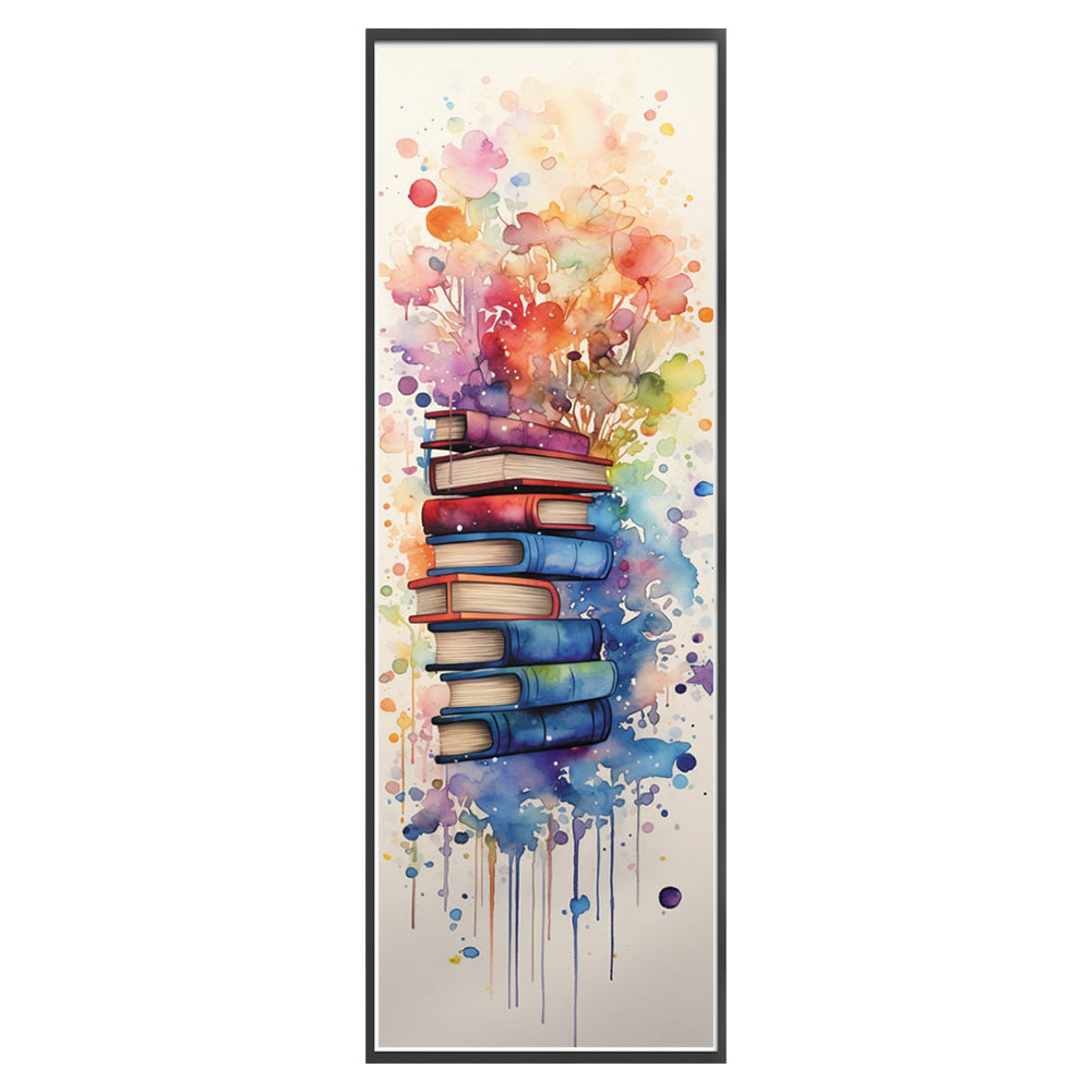 Stack Of Books With Flowers - 11CT Stamped Cross Stitch 30*80CM