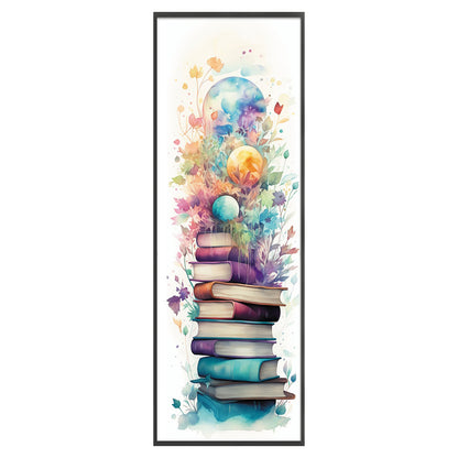 Stack Of Books With Flowers - 11CT Stamped Cross Stitch 30*80CM