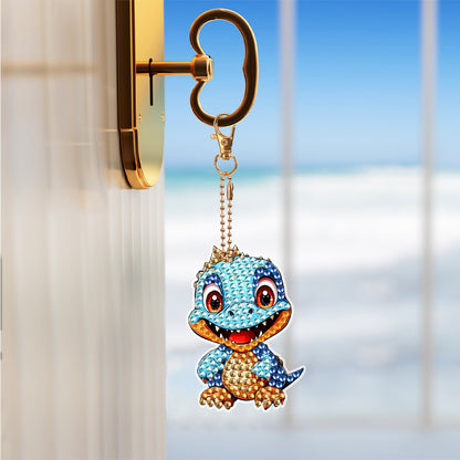 8PCS Double Sided Special Shape Diamond Art Keyring Baby Dinosaur (YS272)