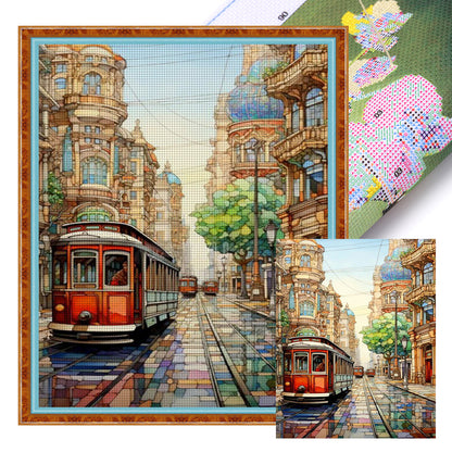 City Street - 14CT Stamped Cross Stitch 40*50CM