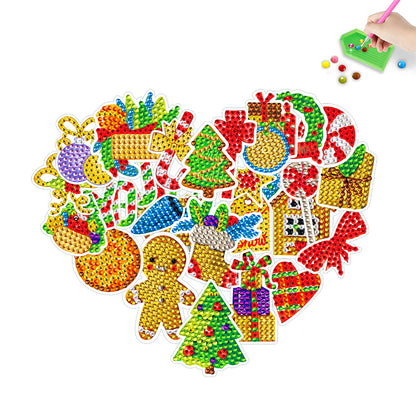 2PCS Gem Art DIY Craft Kit Diamond Painting Sticker (Christmas Decoration)