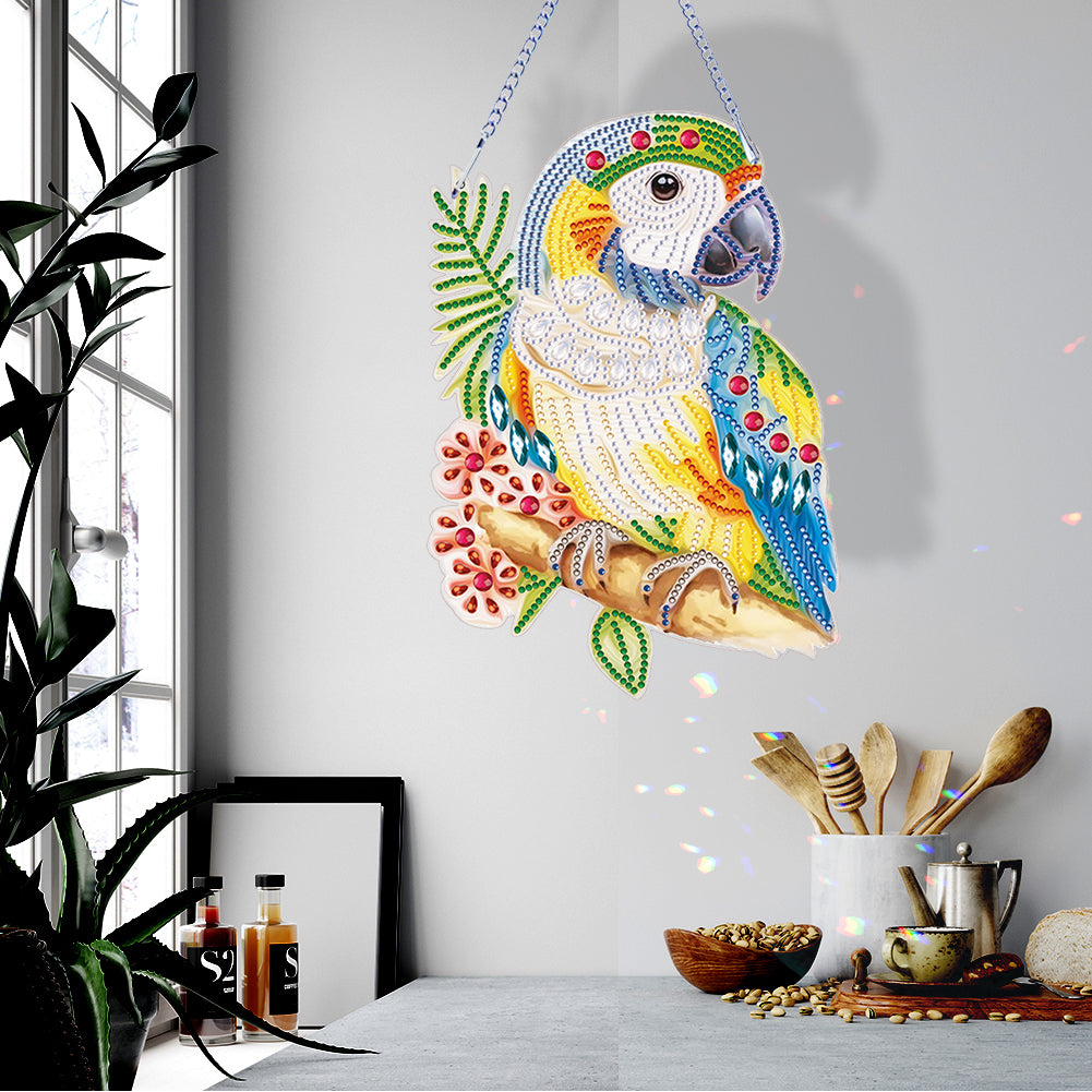 Special Shape Diamond Art Hanging Pendant for Home Wall Decor (Parrot)