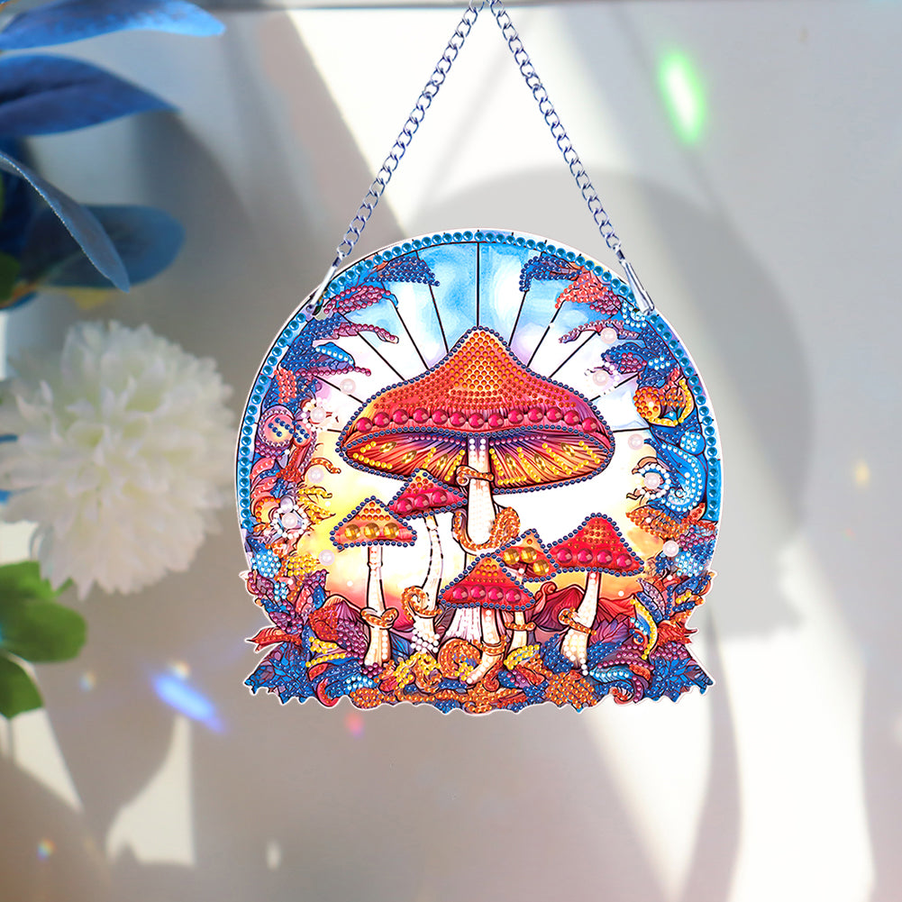 Special Shape Diamond Art Hanging Pendant for Home Wall Decor (Mushroom)