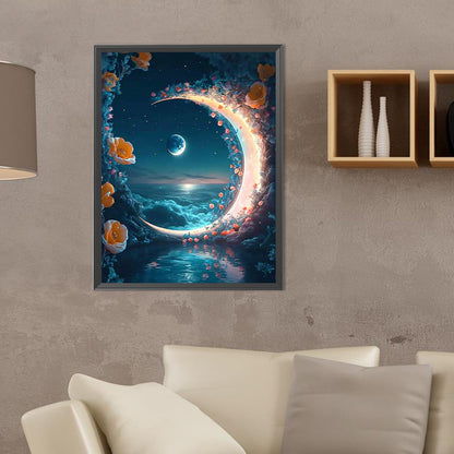 Fantasy Mirror Under The Moon - Full Round Drill Diamond Painting 30*40CM