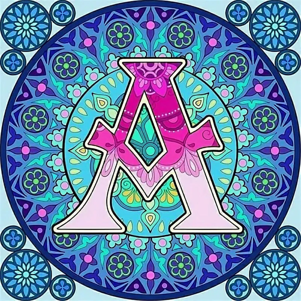 Mandala Letter A - Full Round Drill Diamond Painting 30*30CM