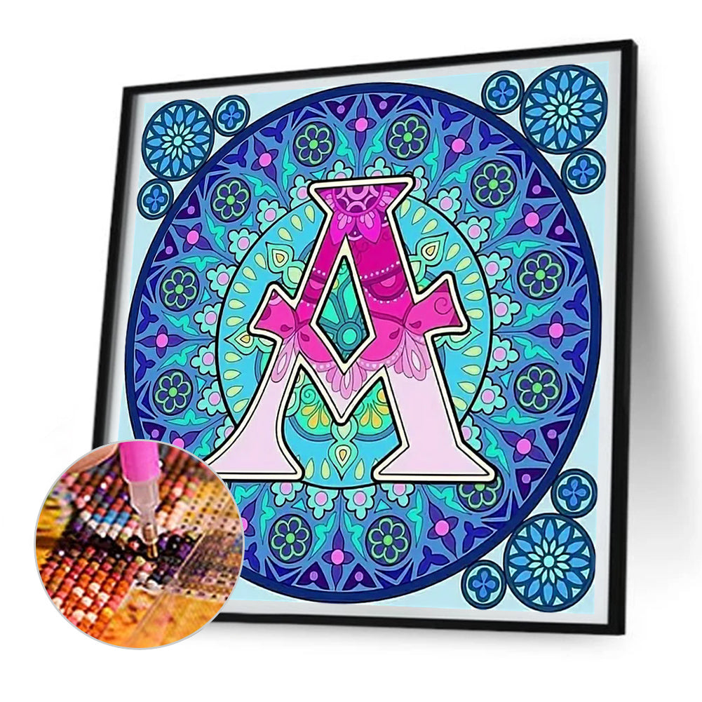 Mandala Letter A - Full Round Drill Diamond Painting 30*30CM
