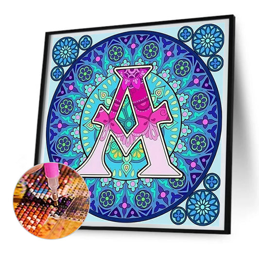 Mandala Letter A - Full Round Drill Diamond Painting 30*30CM