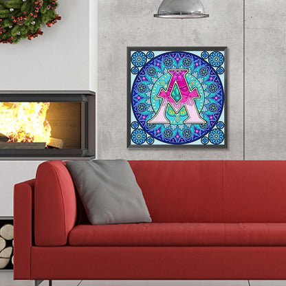 Mandala Letter A - Full Round Drill Diamond Painting 30*30CM