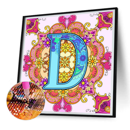 Mandala Letter D - Full Round Drill Diamond Painting 30*30CM