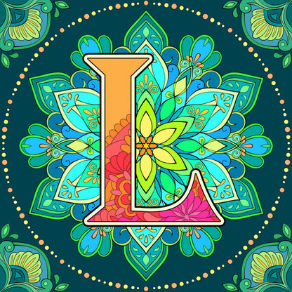 Mandala Letter L - Full Round Drill Diamond Painting 30*30CM