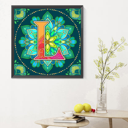 Mandala Letter L - Full Round Drill Diamond Painting 30*30CM