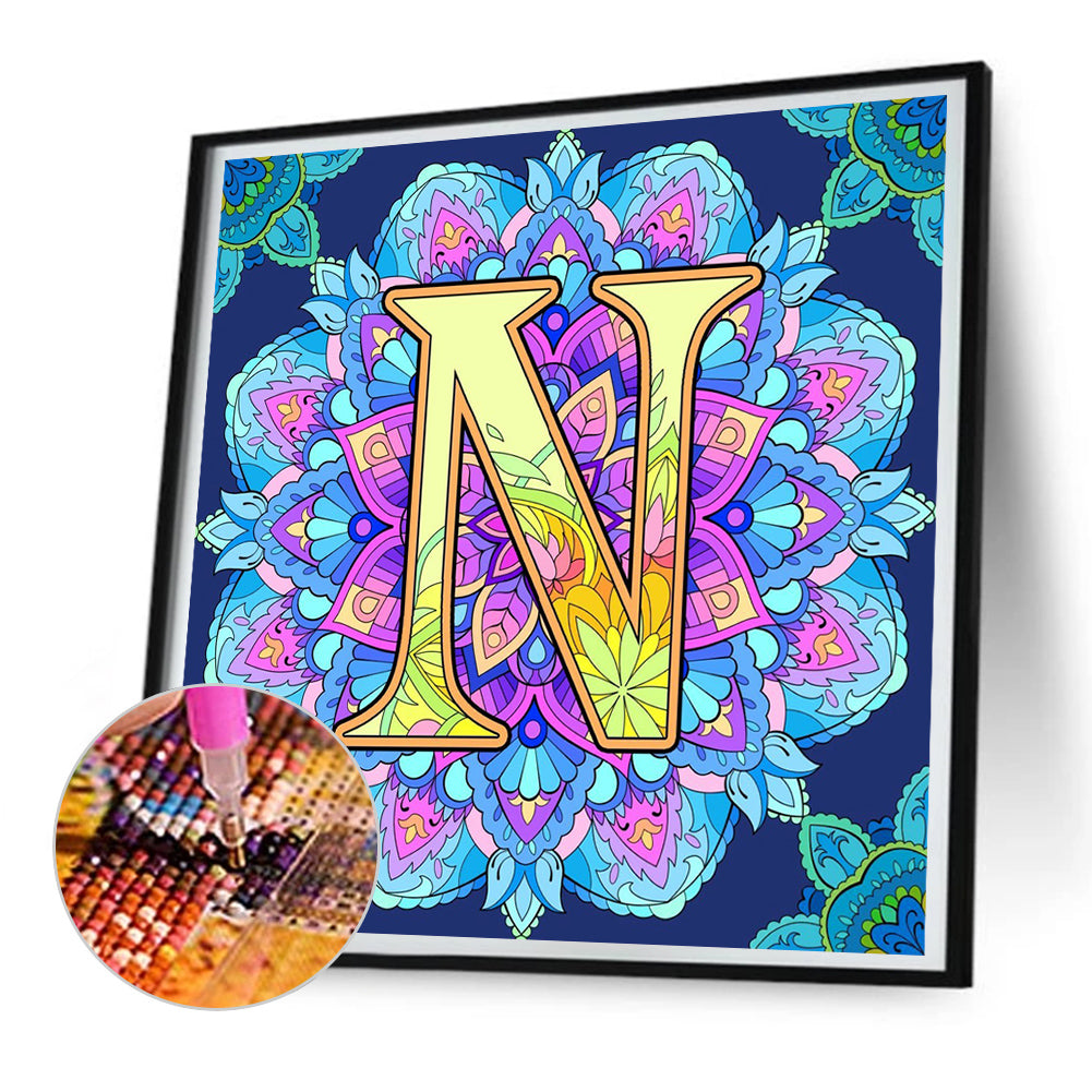 Mandala Letter N - Full Round Drill Diamond Painting 30*30CM