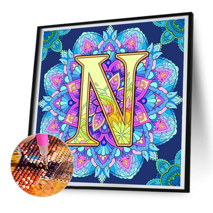 Mandala Letter N - Full Round Drill Diamond Painting 30*30CM