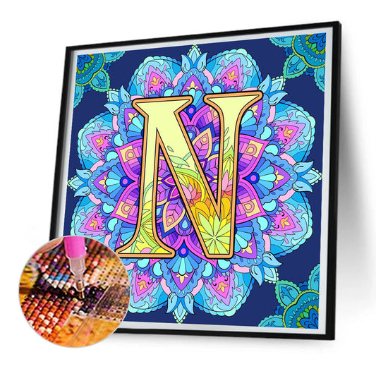Mandala Letter N - Full Round Drill Diamond Painting 30*30CM