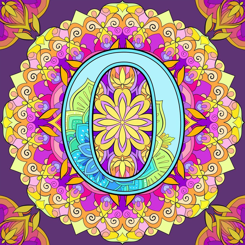 Mandala Letter O - Full Round Drill Diamond Painting 30*30CM