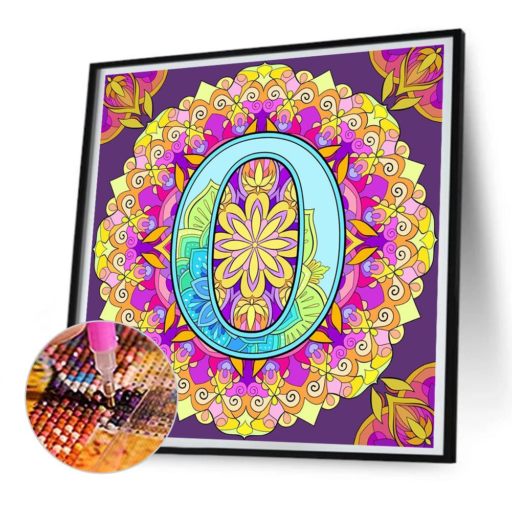 Mandala Letter O - Full Round Drill Diamond Painting 30*30CM