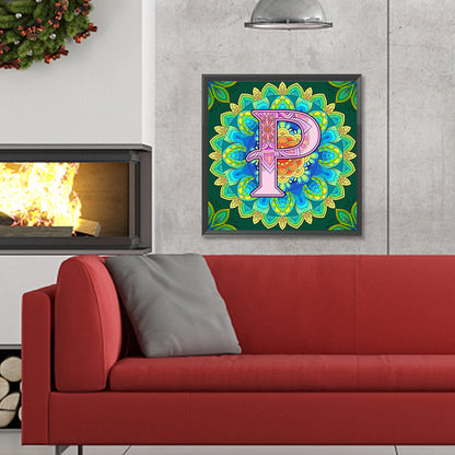 Mandala Letter P - Full Round Drill Diamond Painting 30*30CM