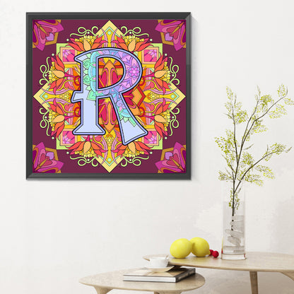 Mandala Letter R - Full Round Drill Diamond Painting 30*30CM