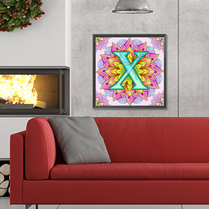 Mandala Letter X - Full Round Drill Diamond Painting 30*30CM