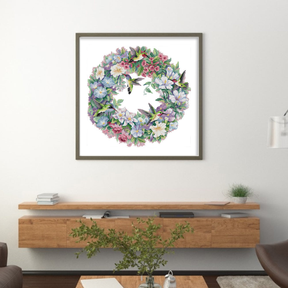 Hummingbird Art(3) - 14CT Stamped Cross Stitch 51*50CM