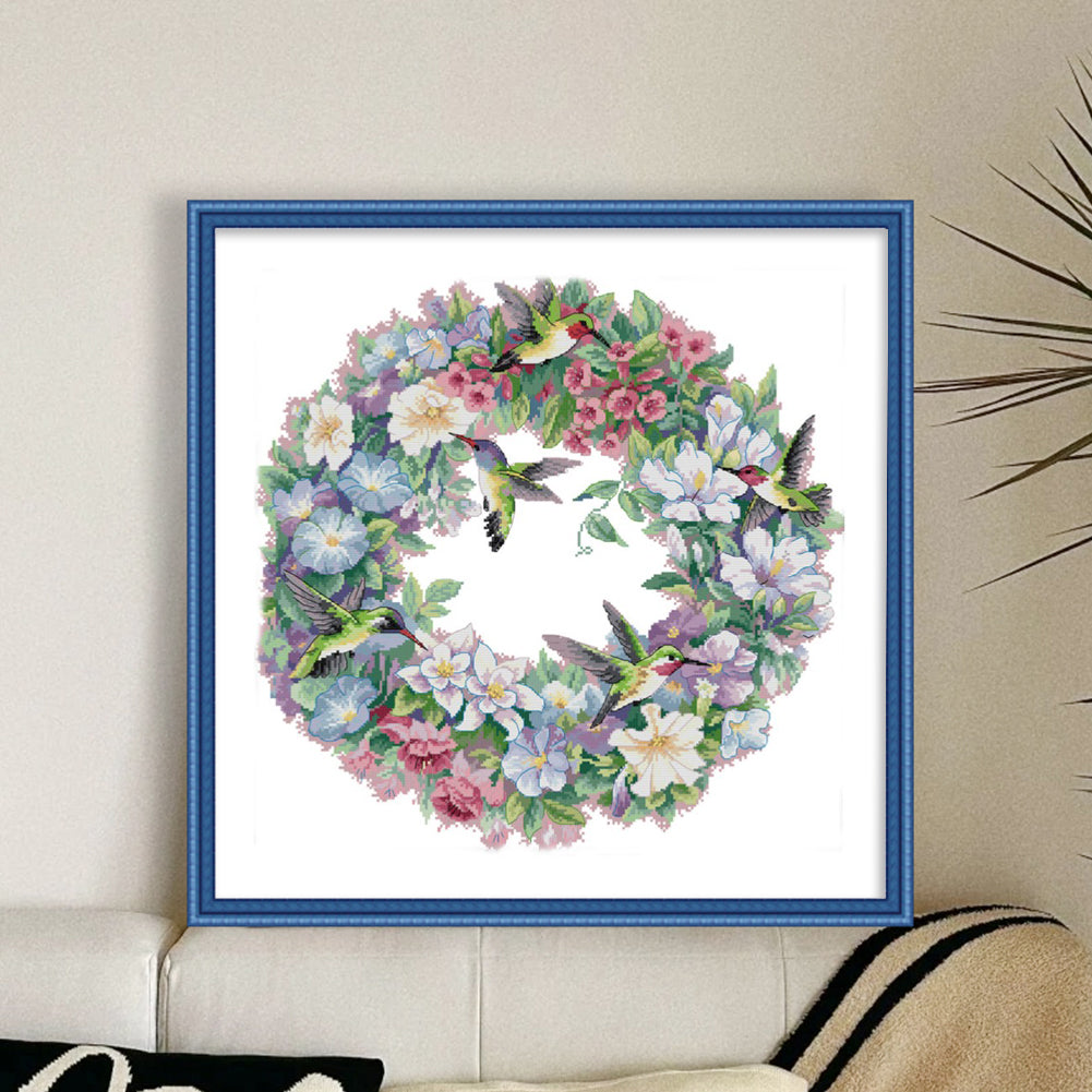 Hummingbird Art(3) - 14CT Stamped Cross Stitch 51*50CM