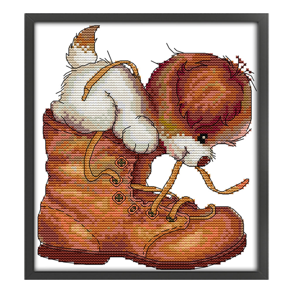 Dogs And Shoes - 14CT Stamped Cross Stitch 21*25CM£¨Joy Sunday£©