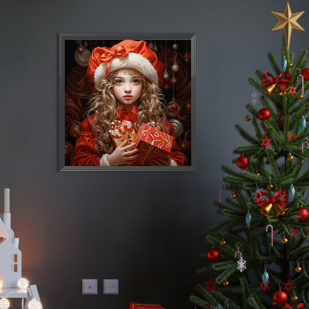 Christmas Girl - Full AB Drill Round Diamond Painting 40*40CM