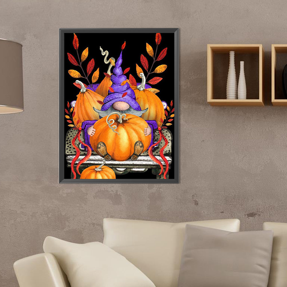 Pumpkins And Gnomes - Full Round Drill Diamond Painting 30*40CM