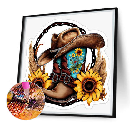 Cowboy Boots - Full Round Drill Diamond Painting 30*30CM