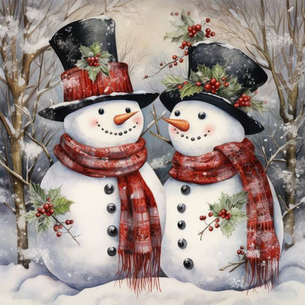 Christmas Snowman - Full Round Drill Diamond Painting 30*30CM