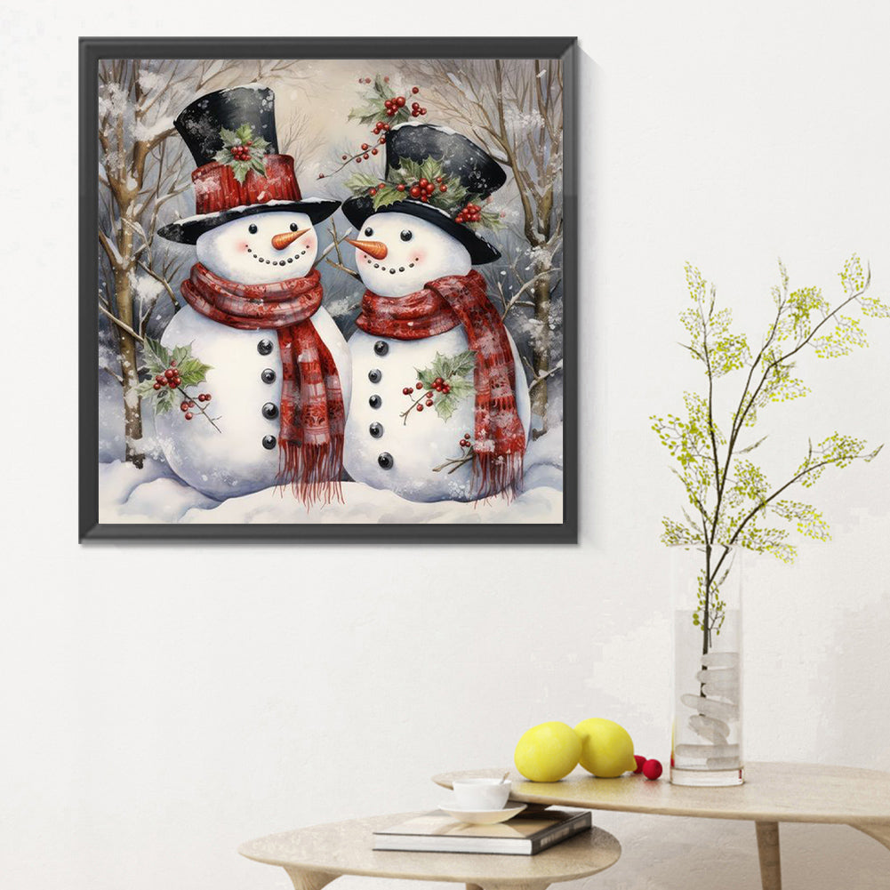 Christmas Snowman - Full Round Drill Diamond Painting 30*30CM