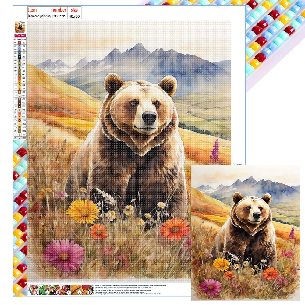 Brown Bear - Full Square Drill Diamond Painting 40*50CM