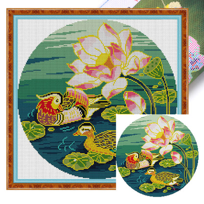 Mandarin Duck - 14CT Stamped Cross Stitch 40*40CM