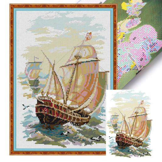 Set Sail - 14CT Stamped Cross Stitch 29*43CM