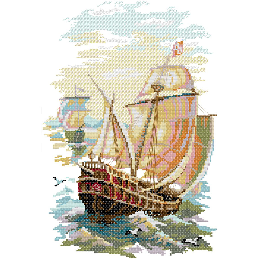 Set Sail - 14CT Stamped Cross Stitch 29*43CM