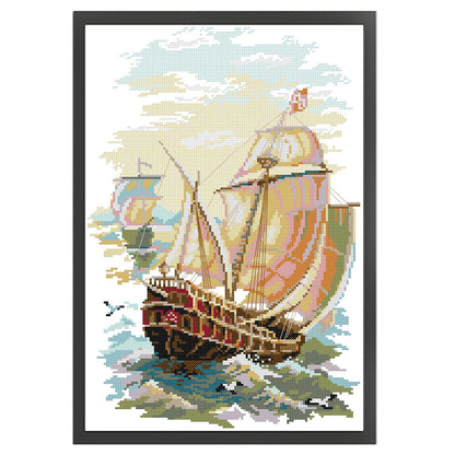 Set Sail - 14CT Stamped Cross Stitch 29*43CM