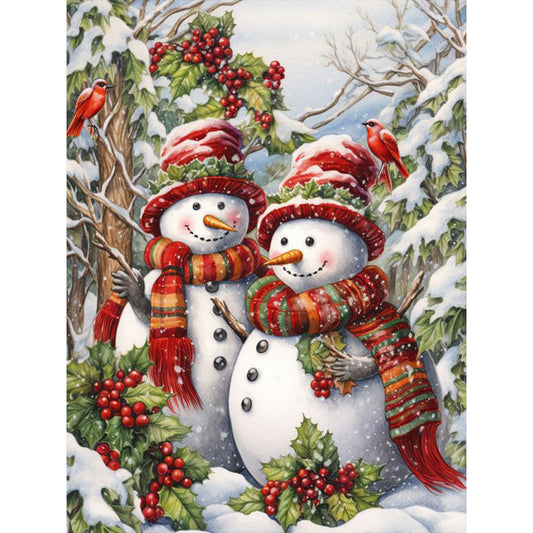 Snowman - Full Round Drill Diamond Painting 30*40CM