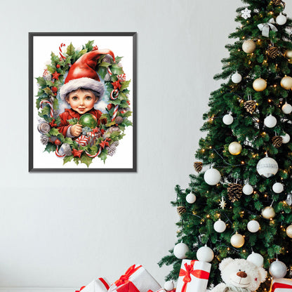 Child Holding Gift - Full Round Drill Diamond Painting 30*40CM