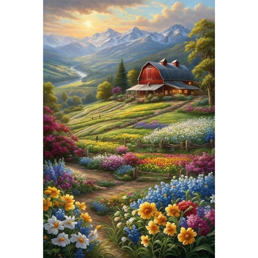 Pastoral Flowers And Plants - Full Round Drill Diamond Painting 40*60CM